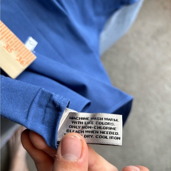 Van Heusen Fitted Size 16 32/33 Pinpoint Oxford Blue Collared Dress Shirt - Picture 8 of 16